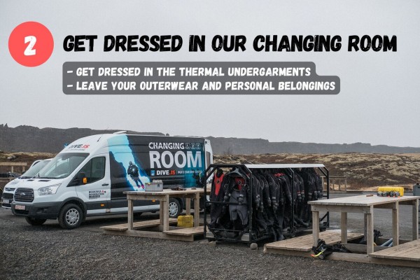 Get dressed in our heated changing van.