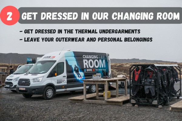 Get dressed in our heated changing van.