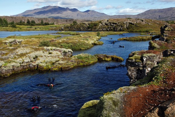 snorkelers-floating-silfra-spring-iceland