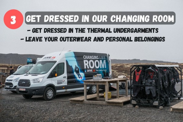 Get dressed in our heated changing van.