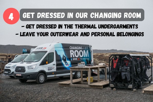 Get dressed in our heated changing van.